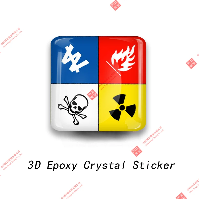 3D Epoxy Resin Personality Dome Car Sticker Hazchem Hazard, 60 OFF