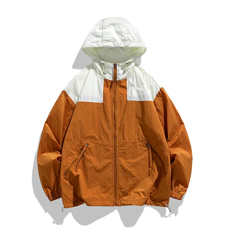 Outdoor Summer Spring Sun-Protection Jacket Sunscreen Hooded Jacket Thin Coat Men Couple Cool Loose Versatile Sunscreen Clothing
