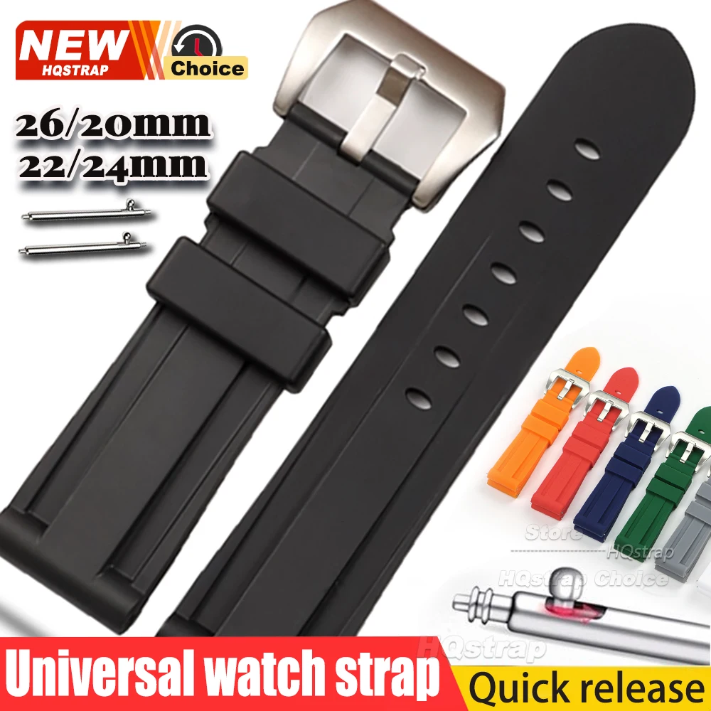 Premium Quick Release Silicone Sports Watch Band - Waterproof, Soft, and Comfortable