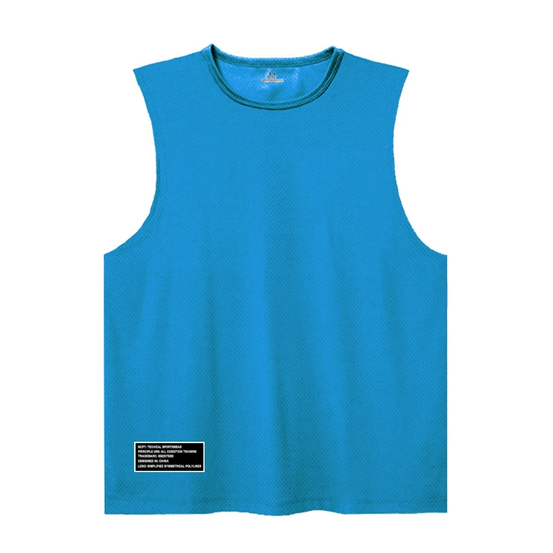 Gym Clothing Fitness Tank Tops Mens Summer Quick Dry Mesh Sports Sleeveless T Shirt Bodybuilding Singlets Running Vest