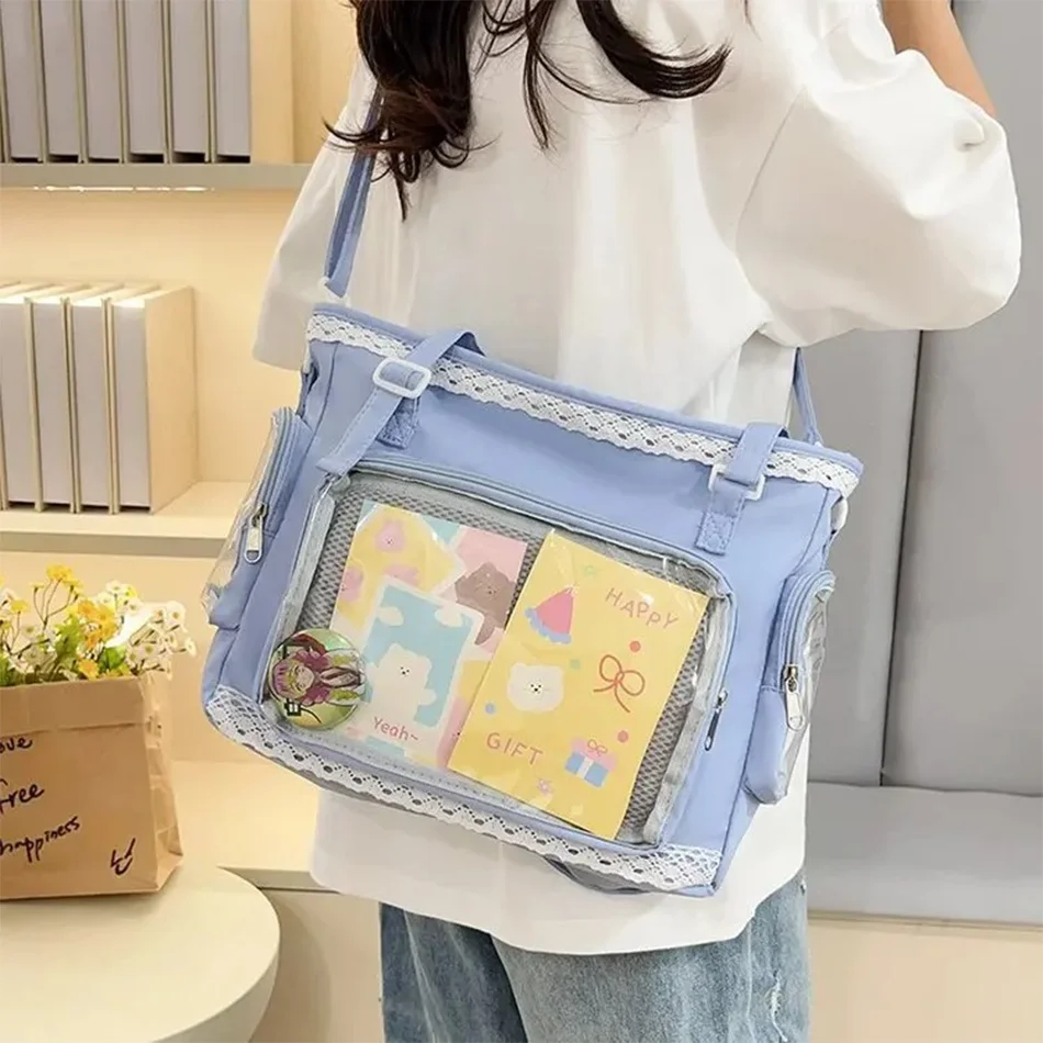 Ballet Girls Large Capacity Kawaii Itabag Japanese Transparent JK Shoulder Crossbody Bags Gift For Friends Teenage School Bags - 4