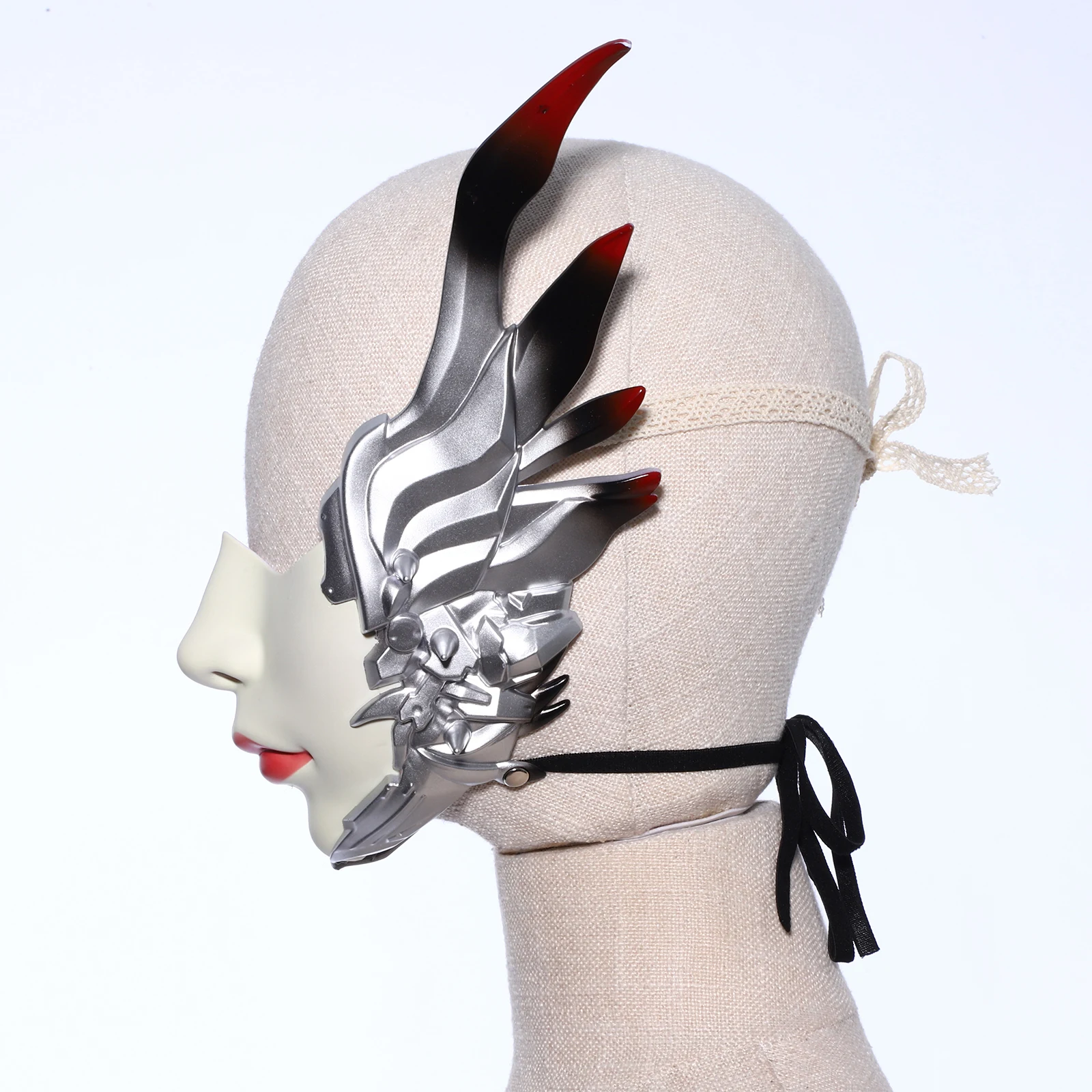 Mechanical Half-face Wings Mask Cosplay Peacock Ancient Punk Style Mask ...