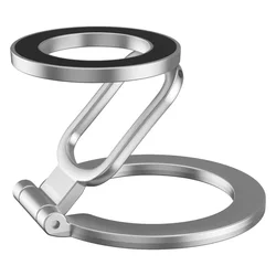 MagSafe Double Sided Magnetic Phone Ring Holder - Portable Folding Stand Accessory and Grip Bracket (White)