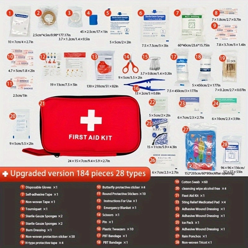 184-Piece Portable First Aid Kit 2