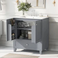 30" Premium Bathroom Vanity Set with Ceramic Sink and Ample Storage Space - Ideal for Small Bathrooms 2