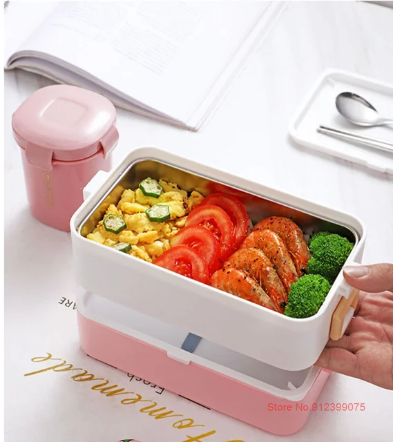 Kawaii Strawberry Cute Girl Lunch Box Popular Pink Plastic Bento