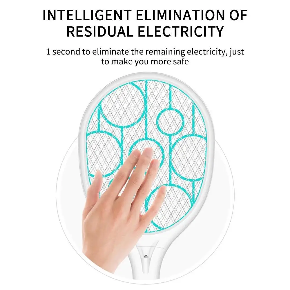 Description Picture 2 of item1/2/3PCS Mosquito Swatter Killer Led Light Tennis Bat Hand-Held Racket Rechargeable Electric Fly Insect Racket Zapper Killer New