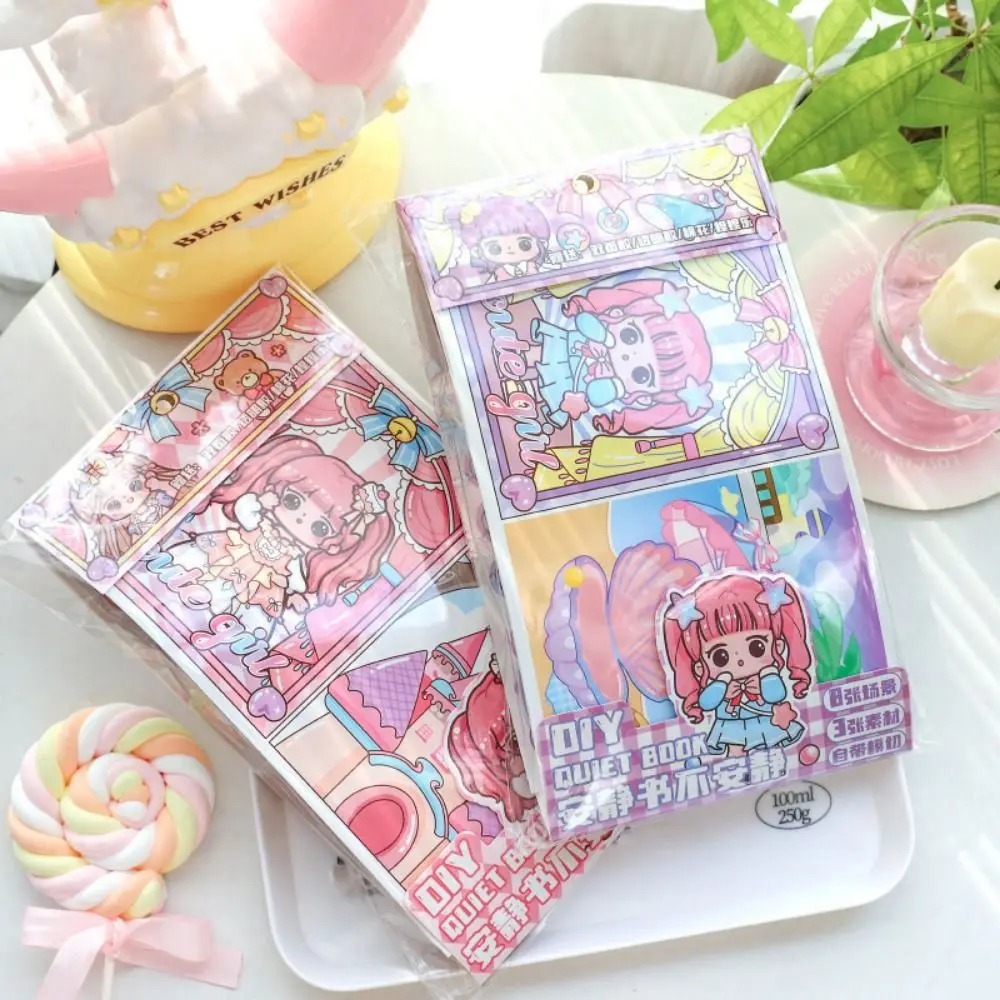 

Girl Heart DIY Quiet Book Sticker Book Homemade Girl Quiet Book Funny Paper Cartoon Dress Up Sticker Book Children