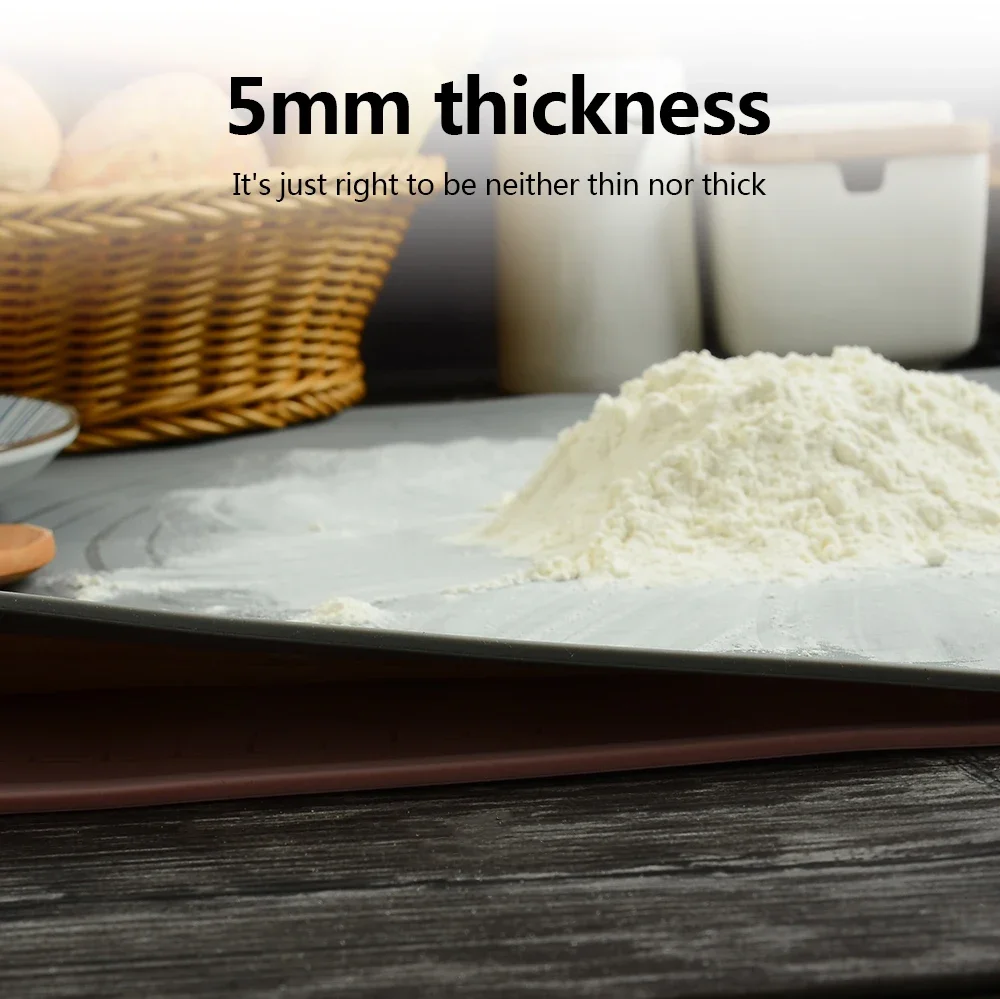 Thickened Silicone Kneading Pad Non-Stick Surface Rolling Dough Mat with Scale Kitchen Cooking Pastry Sheet Oven Liner Bakeware