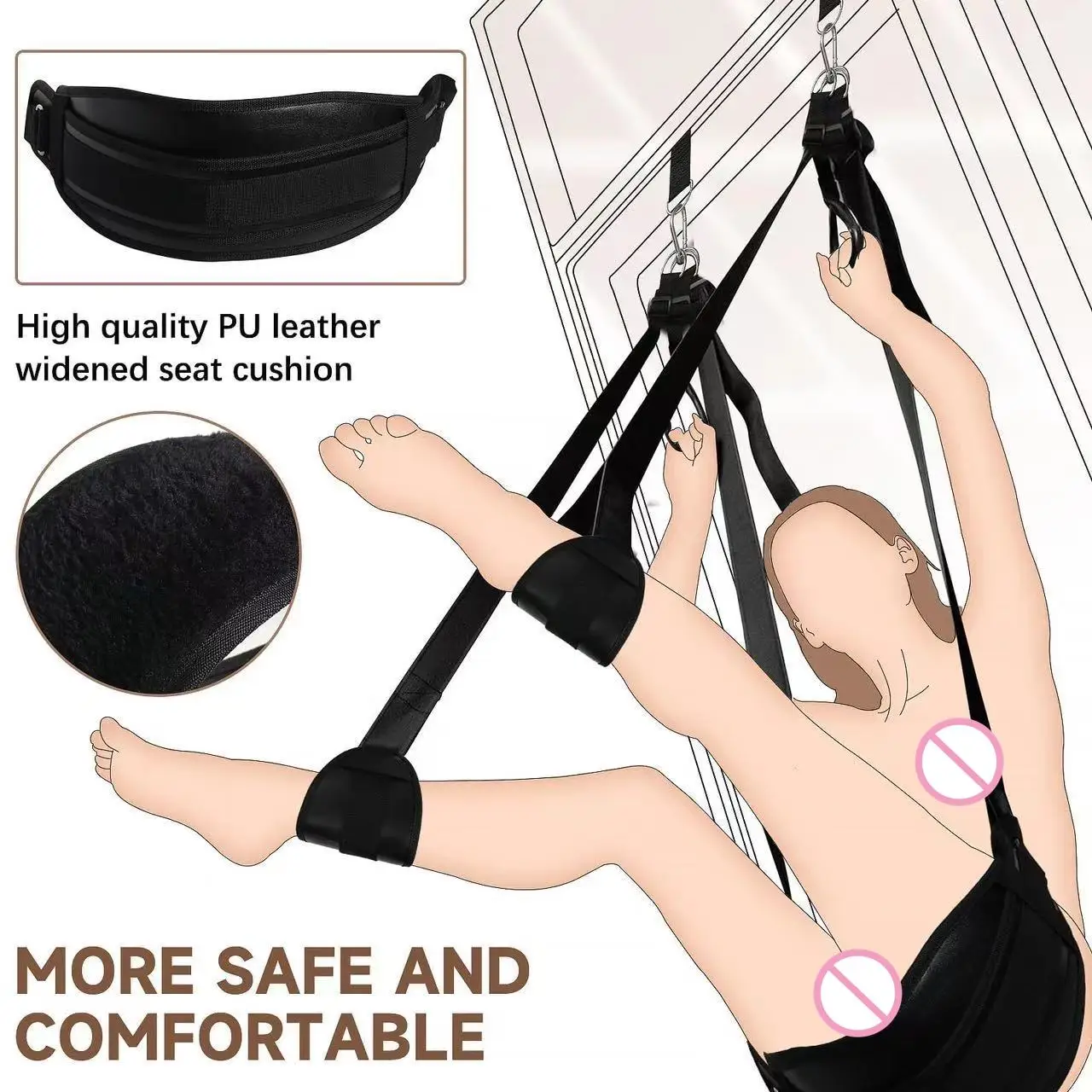 Sex Door Swing Sex Toys Bondage Boutique Fetish Spinning BDSM Adult Erotic Games Nylon Webbing Couple Hammock Metal Link