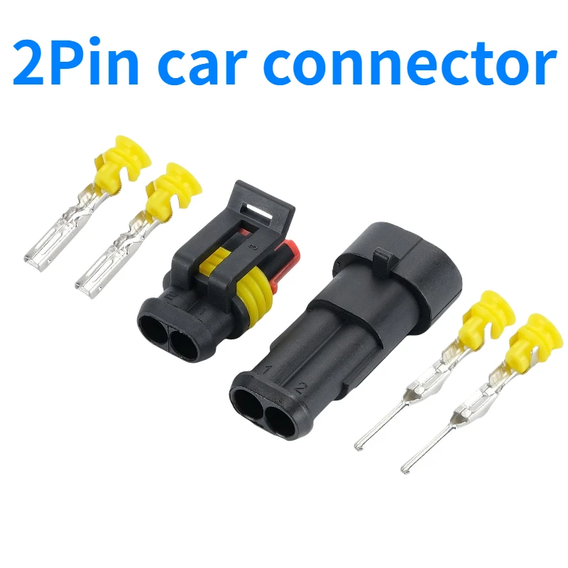 10 Kit 2 Pin Way Waterproof Electrical Wire Connector Plug  1.5mm Terminals 2Pin HID Plug Auto Xenon lamp Plug