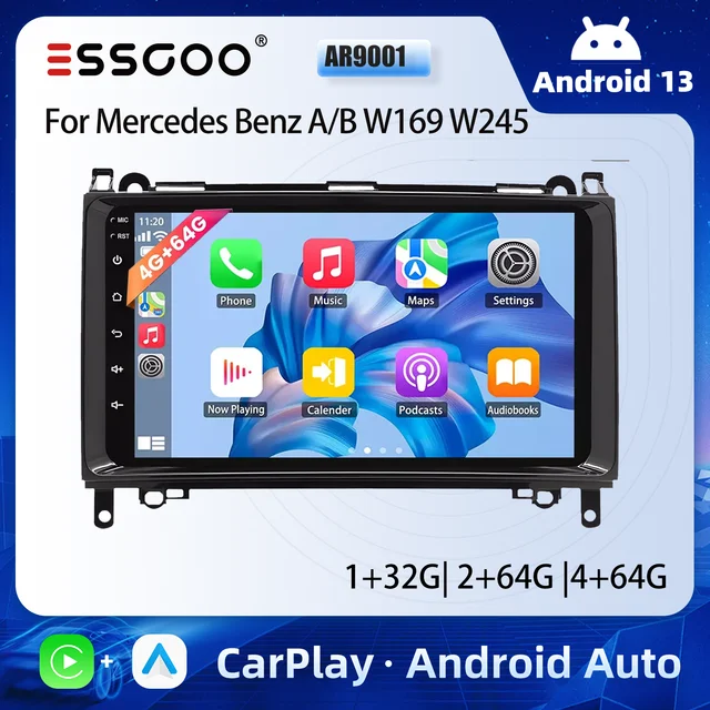ESSGOO 9" Android 13 Carplay Car Stereo Multimedia Player GPS SAT Navi For Mercedes Benz W169 W245 B200 W906 Sprinter W639 Viano