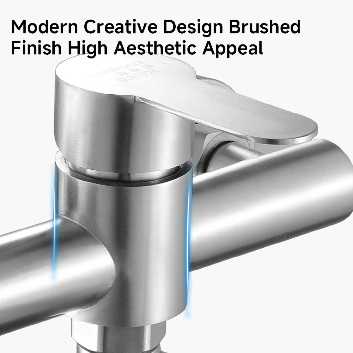 Black 304 Stainless Steel Wall Kitchen Faucet with Extended Handle Horizontal Tube Durable Anti-Corrosion Water Tap Kitchen Sink