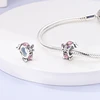 New Sparkling 925 Sterling Silver Clasp Round Clip Charms Daisy Feather Fit Original Pendant Beads Safety Chain Bracelet Jewelry 5