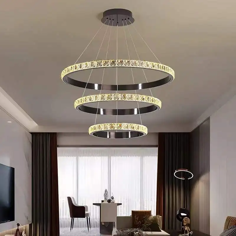 

Modern LED crystal chandelier lamp living room dining room crystal glossy chandelier lighting chandelier ceiling fixture