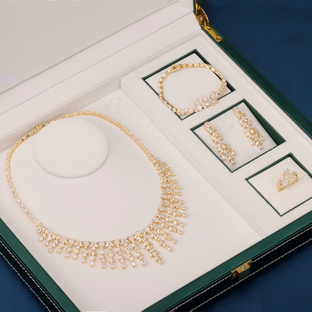 JEWELExquisiteSimpleWomenJewelrySet4PCSCubicZirconiaHigh