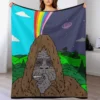 Sassy the Sasquatch Smoking Throw Blanket Decorative Throw Loose funny gift Thermals For Travel Blankets 4