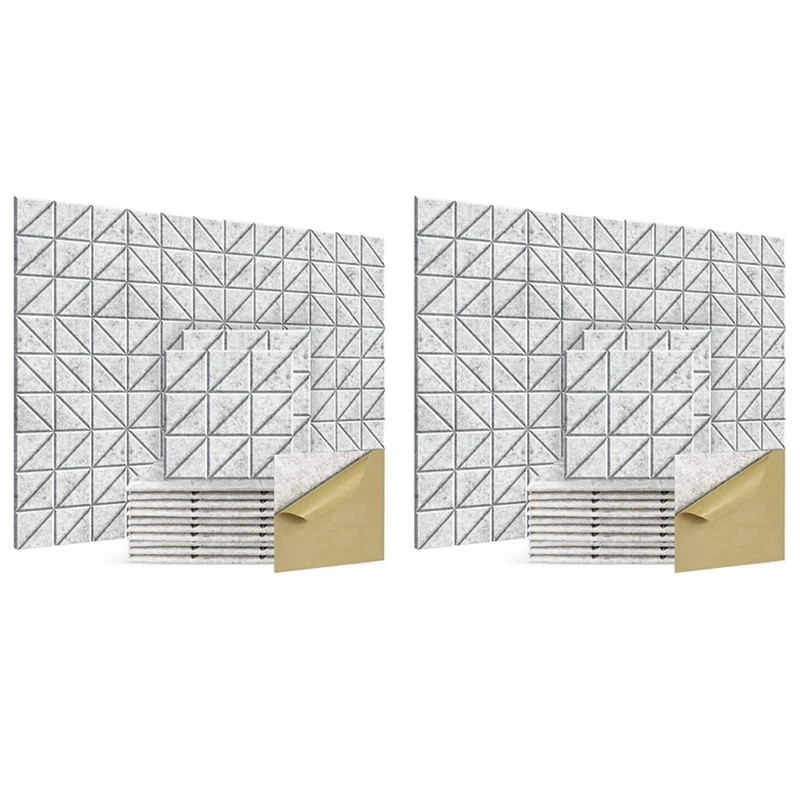 

Самоклеящиеся акустические панели, 24 шт., звукопоглощающие панели 12x12x0,4 дюйма, декоративные Фотоэлементы