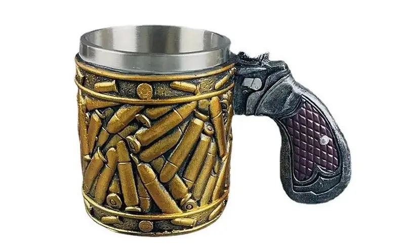 

Revolver Coffee Mug 450ml Revolver Mug for Beer Stainless Steel Drinking Accessory for Bars Clubs Home Cafes and Camping