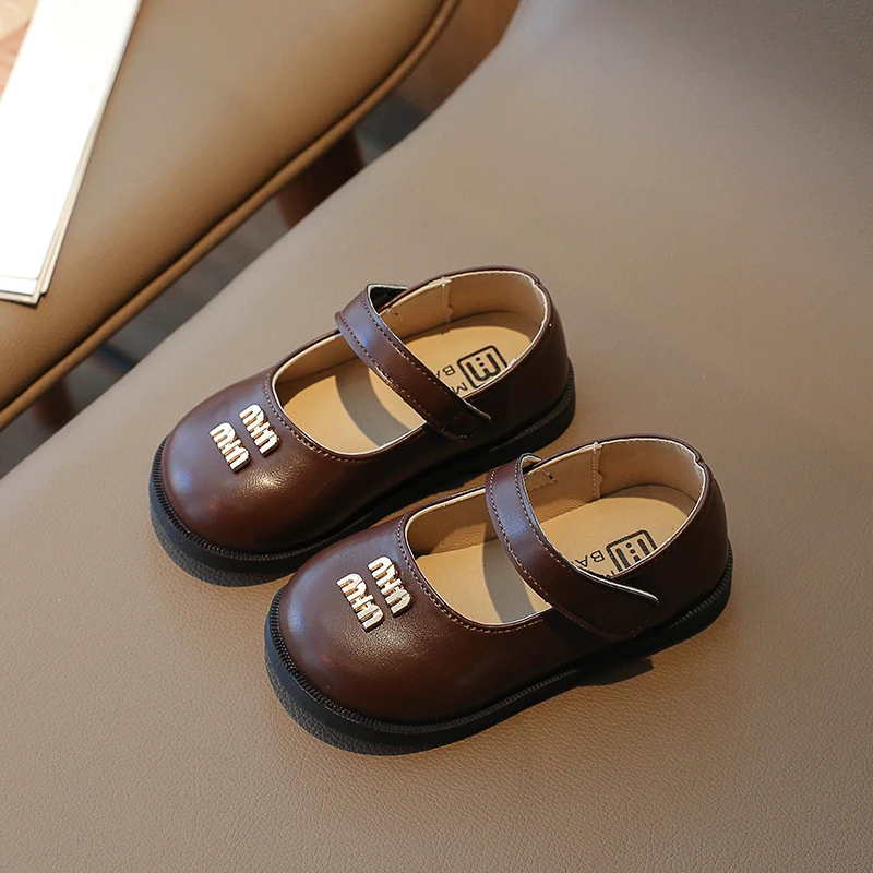 Spring Children's Non-slip Soft Soled Shoes Spring Autumn Outdoor Girls PU Casual Leather Shoes School Shoes