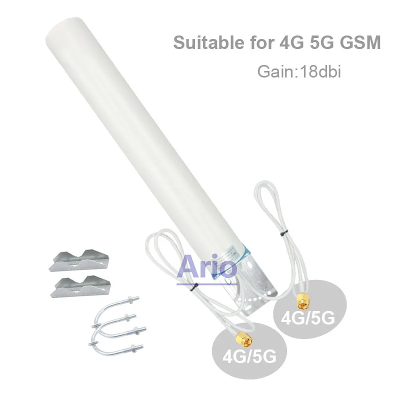 야외 방수 5G 4G LTE 3G 듀얼 케이블 안테나 18dbi 옴니 로라 WiFi GSM 라우터 무선 네트워크 신호 강화