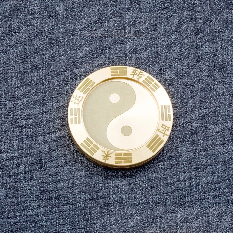 Tai Chi Haptic Lucky Coin Fidget Slider Clicker Metal EDC Anti Anxiety Decompression Stress Toy Adults Sensorial Juguetes 5