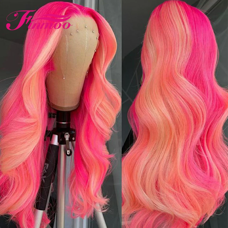 Ombre Pink Lace Front Wigs Human Hair