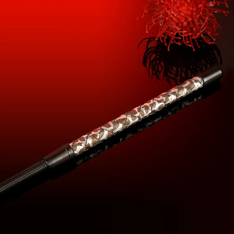 Serpentine Oattern Pu Leather Whip Spanking Flogger Horse Riding for Horse Training Bat