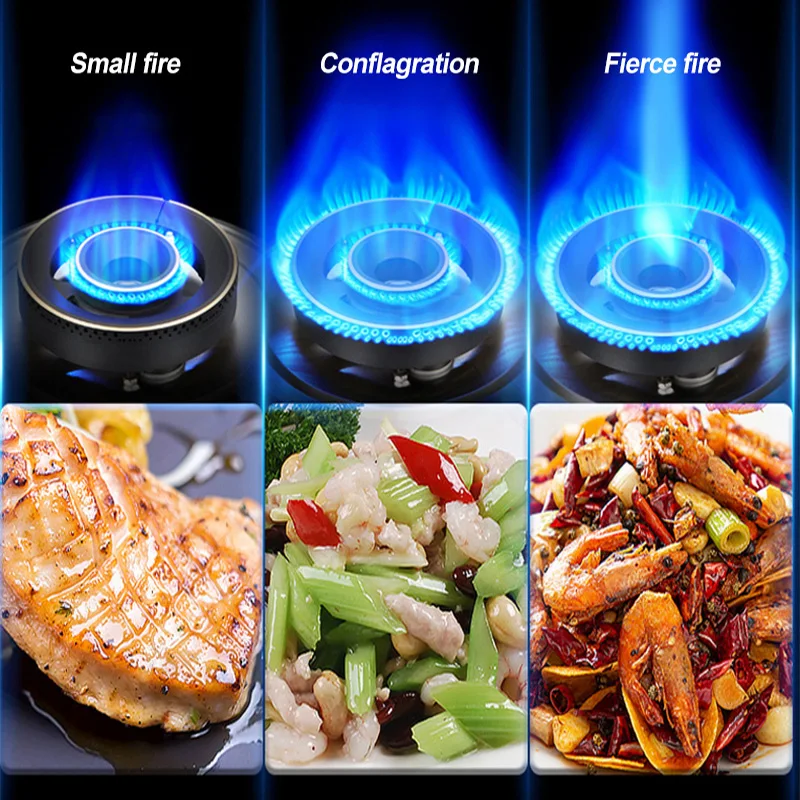 Description Picture 4 of itemHome Kitchen Tabletop 4.0KW/4.8KW/5.2KW Fierce Fire Gas Stove Liquefied Gas Natural Gas Double-head Stove Flameout Protection