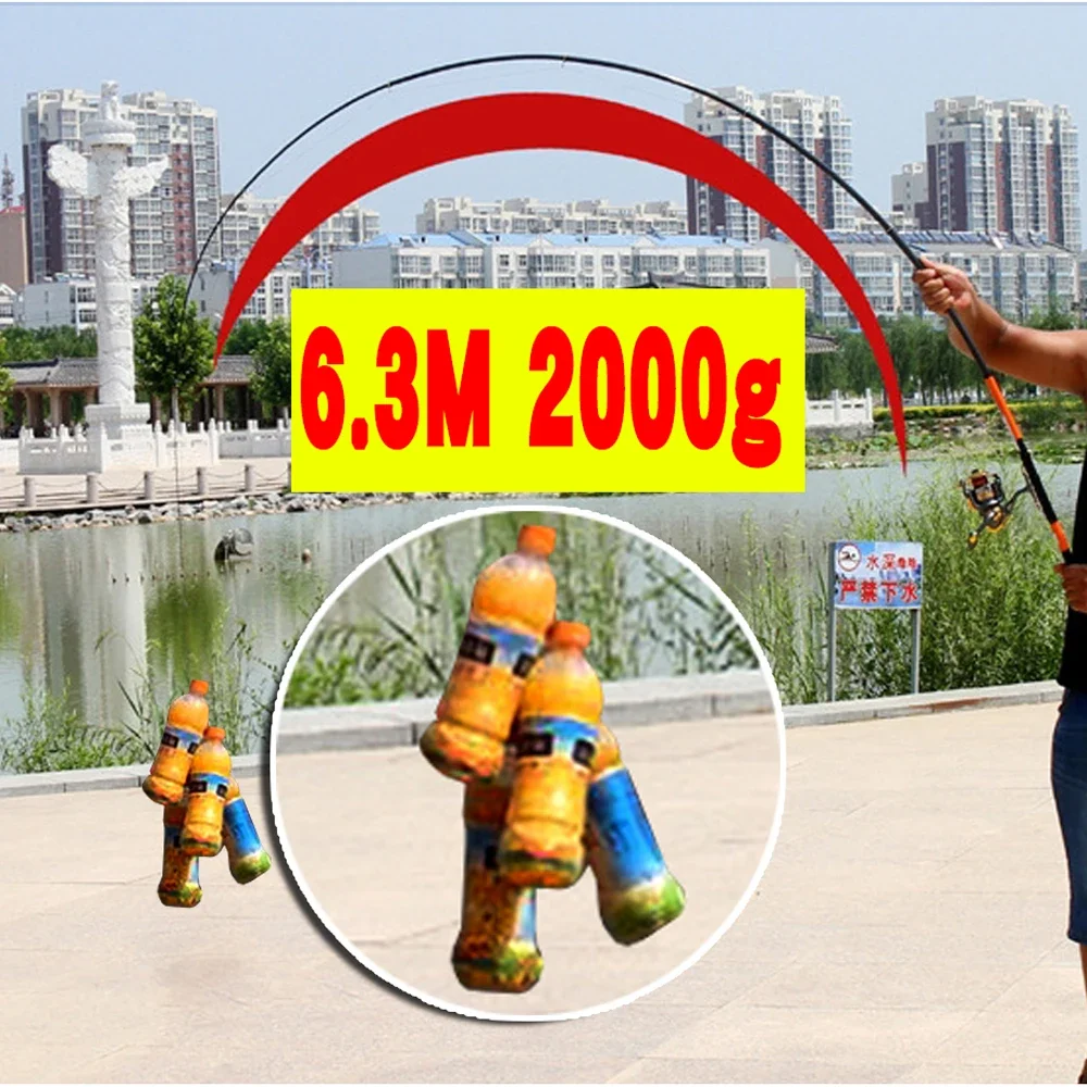 Fishing Rod 2.7M 3.6M 4.5M 5.4M 6.3M Carbon Telescopic Rock Fishing Rod Tough M Power Telescopic Travel Sea Boat Rock Fishing Rod
