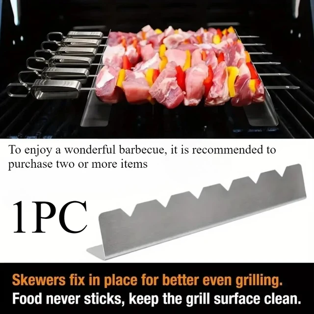 1PC Skewers Holder Set 6 Slots Easy Cleaning Display BBQ Flat Skewers Support Stands Kebabs Skewers Racks BBQ Accessories 2