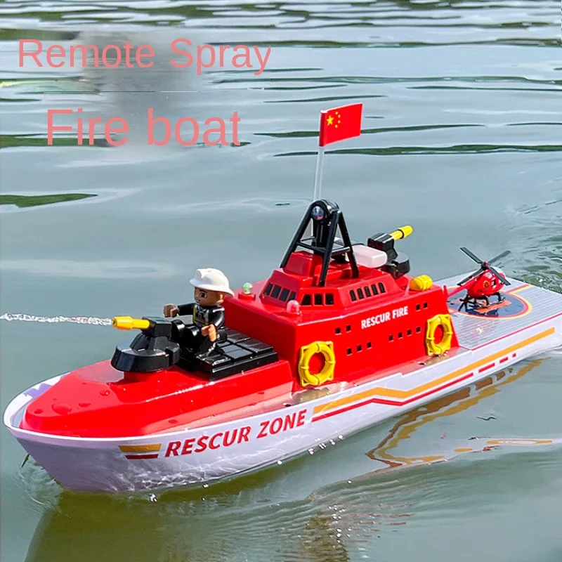 Grande Corazzata Telecomandata, Barca Antincendio Sprinkler, Barca Della Polizia, Ragazzo, Modello Di Simulazione Della Corazzata Dello Studente Della