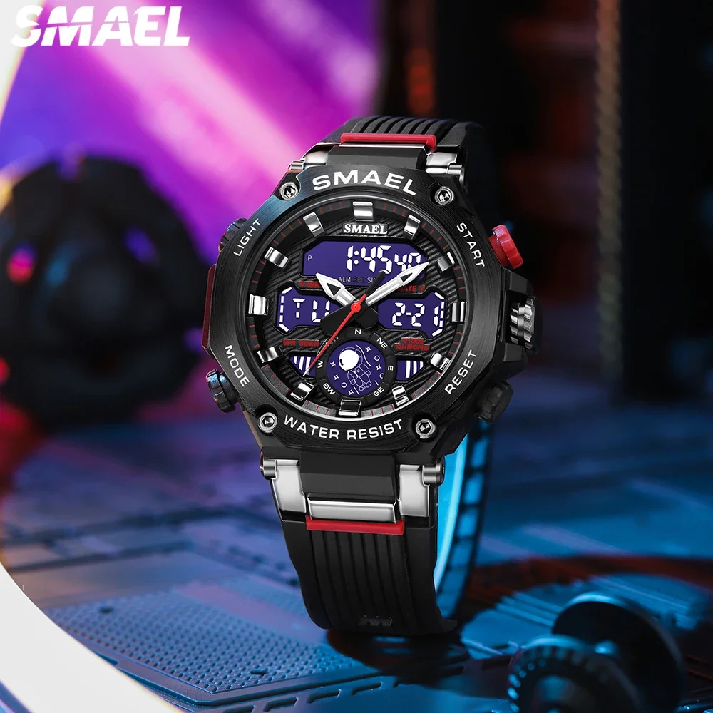 SMAEL  for Leisure Sports Versatile Dual Display Electronic Watch 8069  Astro Alloy Multi functional Student Watch 3