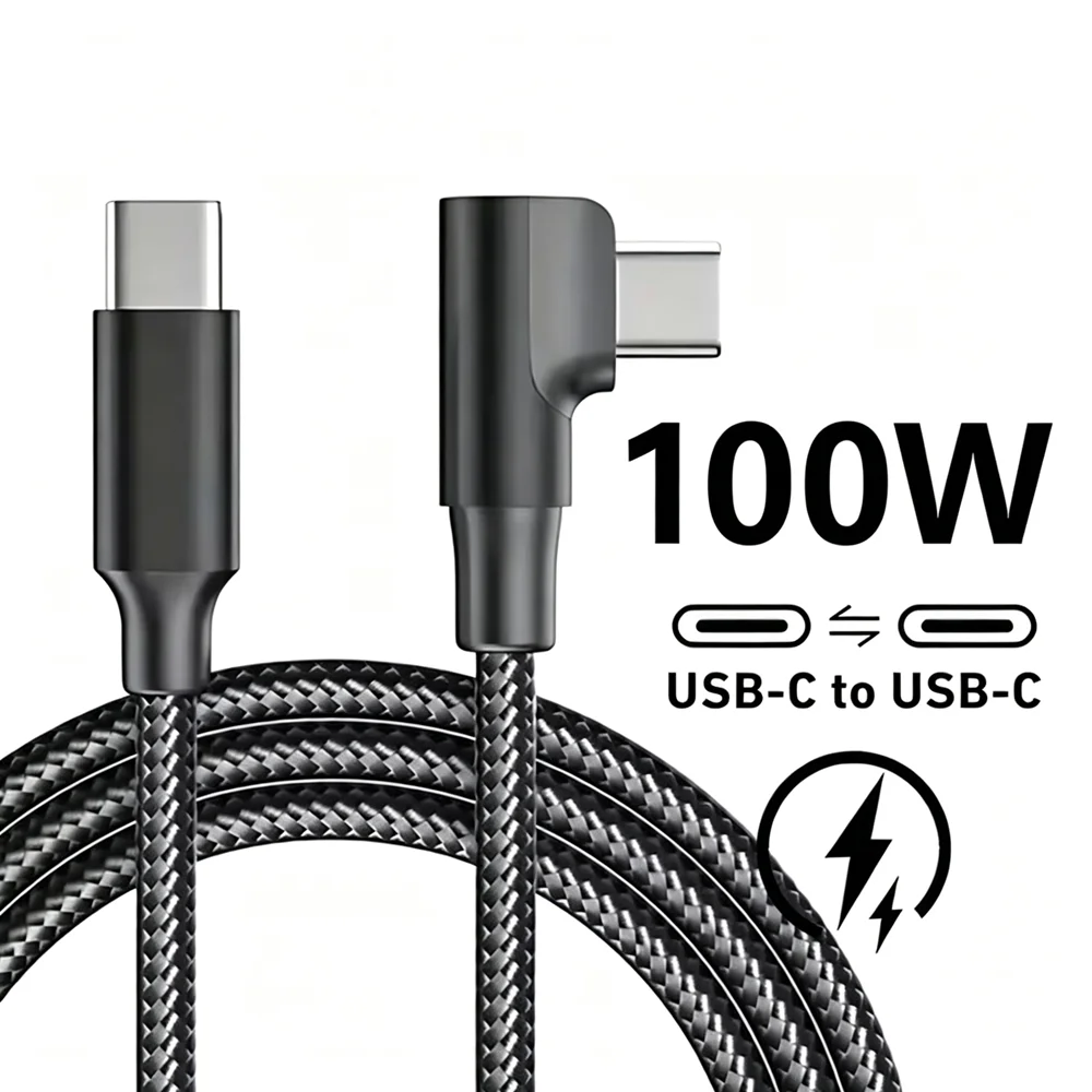 Enhanced Nylon Braided 90 Degree Fast Charge USB C Cable