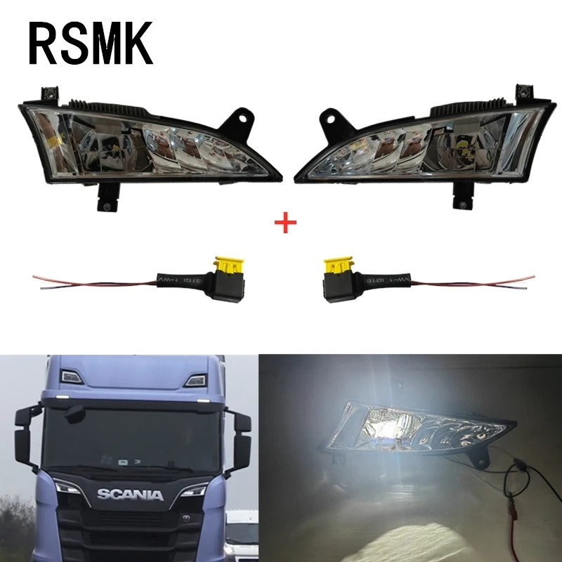 Lot de 2 feux de gabarit LED pour pare-soleil avant Bleu OEM 1910437 pour  Scania Série P/R/G