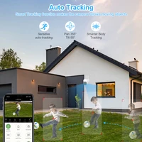 Kit de caméra sans fil intelligente avec détection humaine IA, vision nocturne, PTZ, WiFi, 3MP, pour extérieur, système de surveillance de sécurité CCTV 4