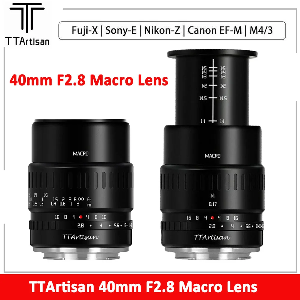 Ttartisan 40Mm F2.8 Obiettivo Macro Aps-C Messa A Fuoco Manuale Per Sony E Fuji Xf Canon M Panasonic Olympus M4/3 Nikon Z Leica Sigma L Mount