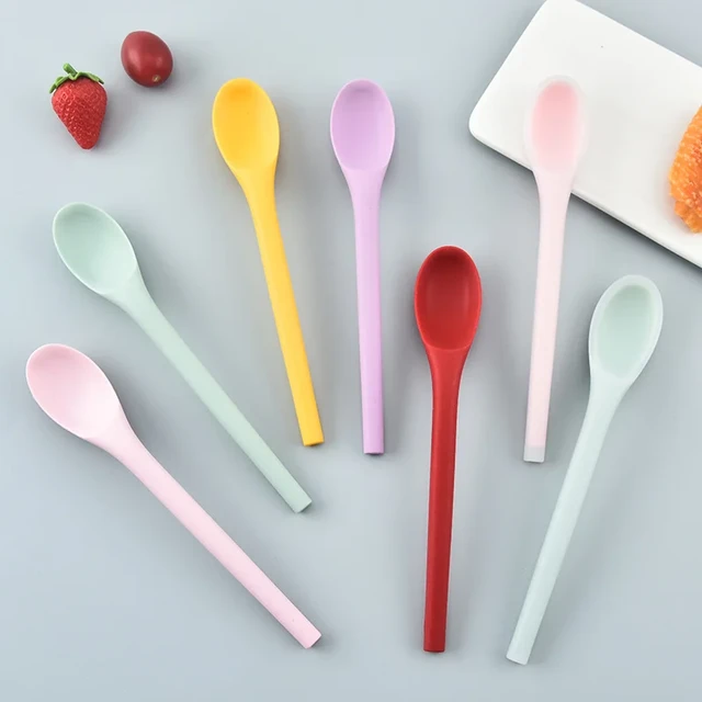 Small Silicone Spoon Food Grade Spoon Baby Feeding Spoon Soup Spoon  Stirring Spoon Salad Spoon Kitchen Silicone Tableware - AliExpress