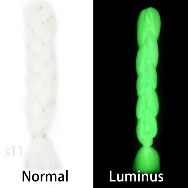 Synthetic Glow In The Dark Braiding Hair Extensions 6