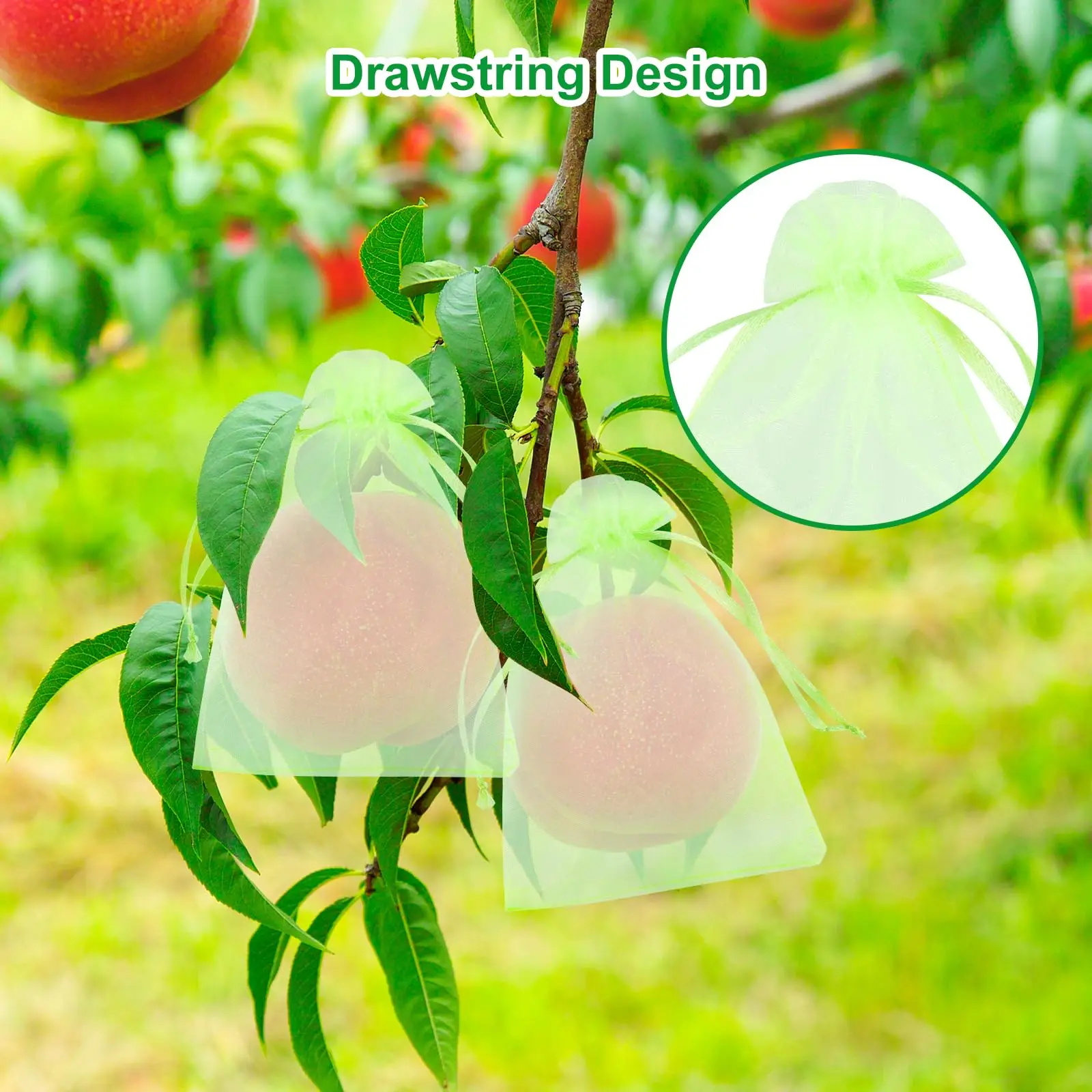 100Pcs Fruit Protection Bags Plant Grow Bags Anti-Bird Netting Mesh Bag Vegetable Strawberry Bags Garden Tools