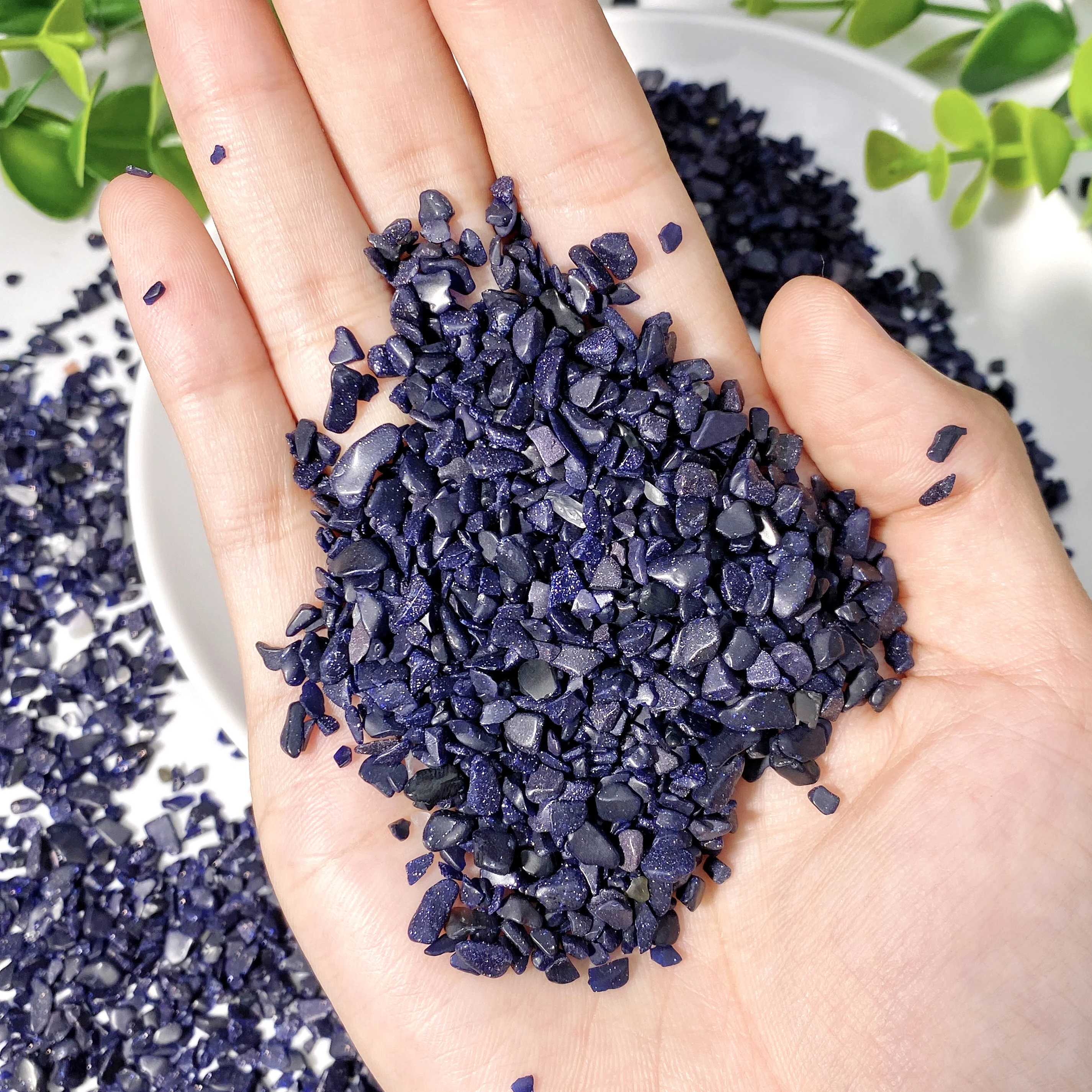 Blue Sandstone Crystal Chips for Decoration - Natural Raw Stone, 50g/100g