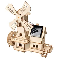 Maisons de moulin à vent solaire, modèles d'assemblage artisanaux pour enfants, puzzles en bois 3D, expériences scientifiques éducatives 4