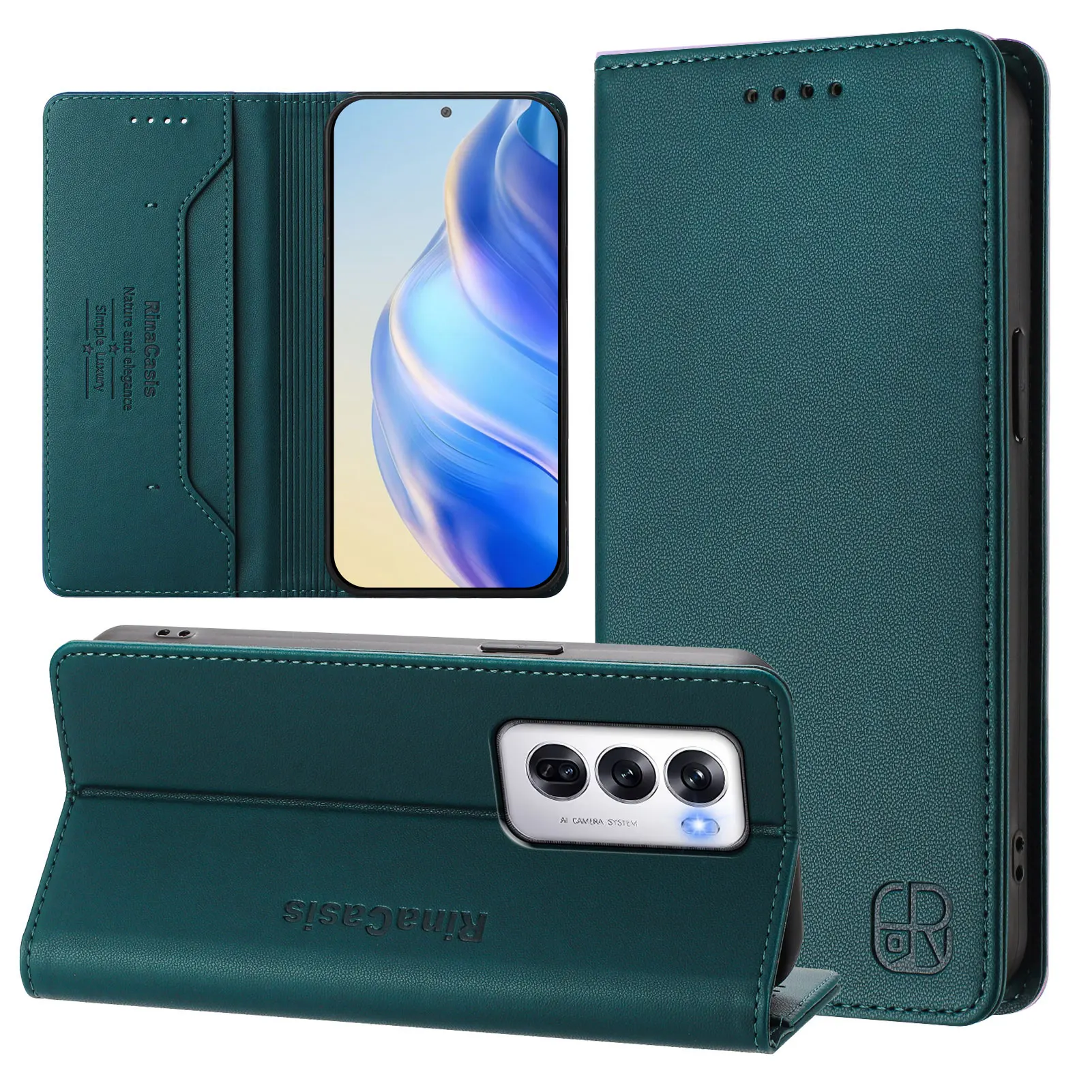 Luxury Magnetic Leather Flip Phone Case with Built-in Card Slots