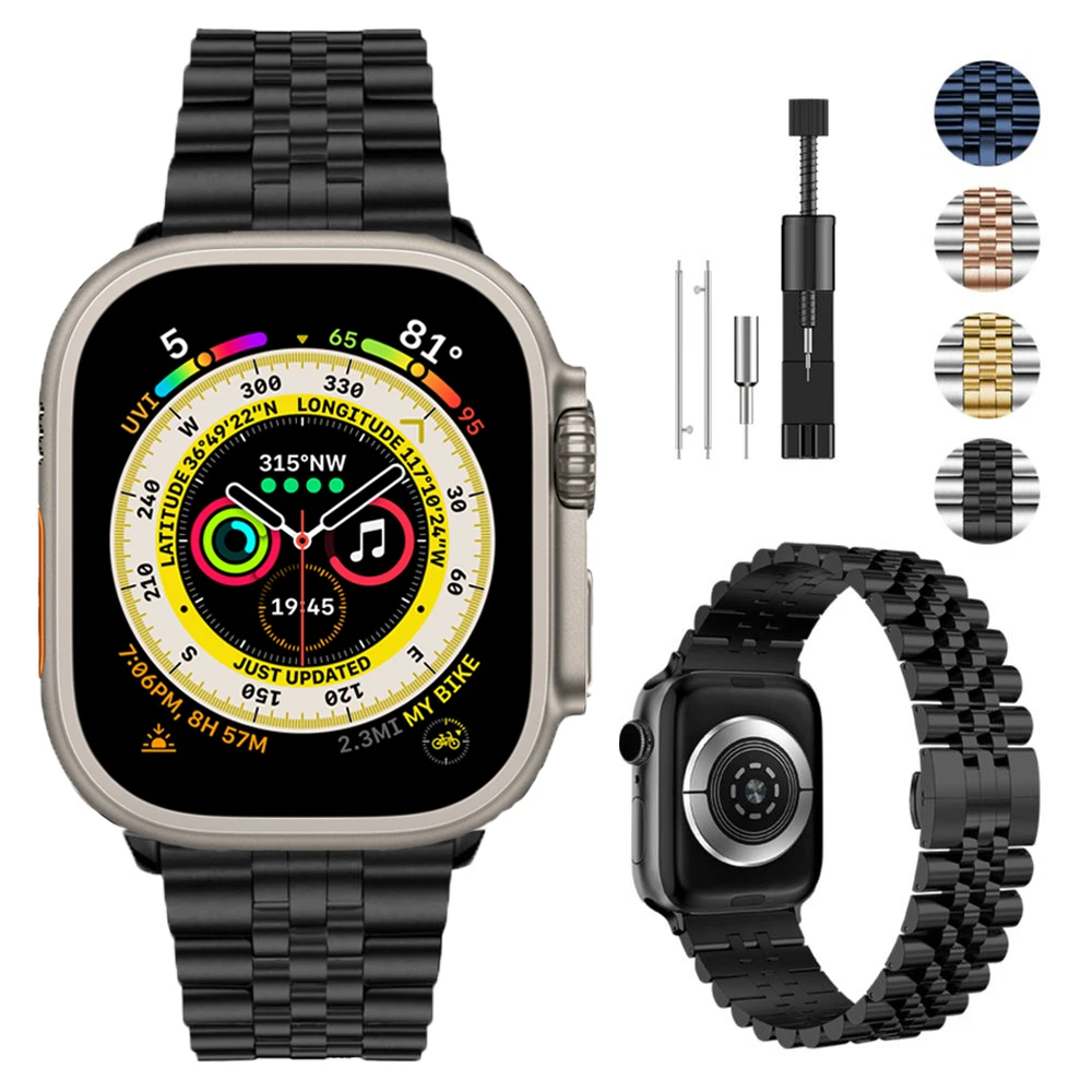 Metal Strap for Apple Watch Band 45mm 41mm 44mm 40mm 42mm 38mm Stainless Steel Wristband for iWatch Series  876543SE Ultra 49mm