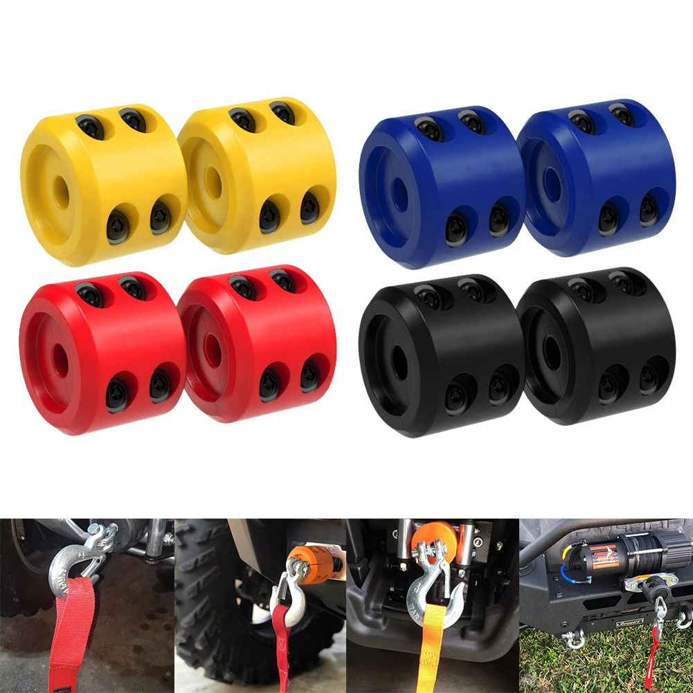 1 Set Car Winch Guard Cable Hook Stopper Rubber For Offroad ATV UTV Winch Stop Rope Line Cable