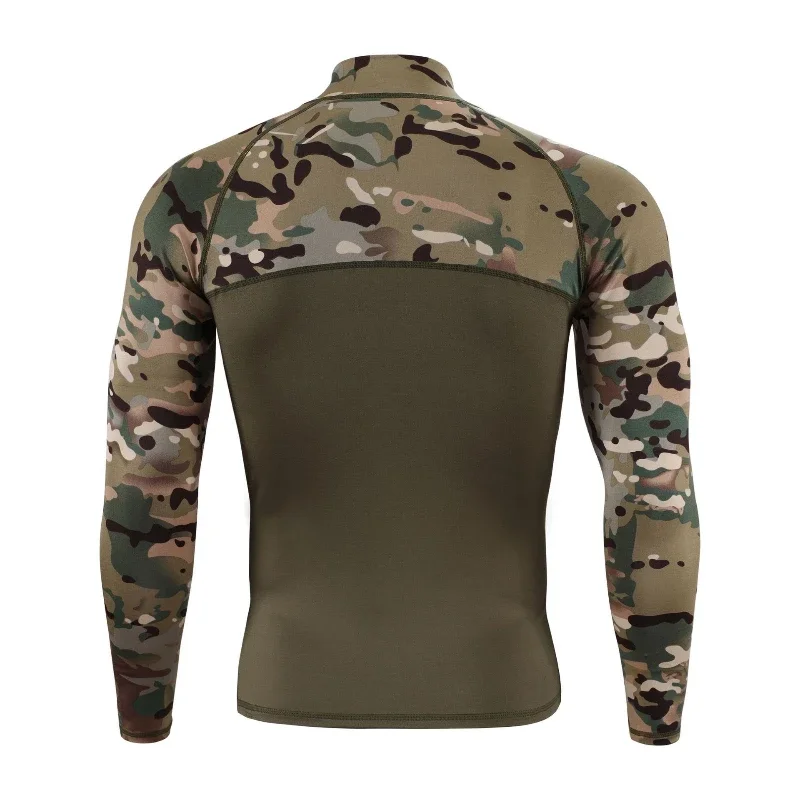 New Mens Camouflage Outdoor Sports Tactical Long Sleeve Tee Casual Long Sleeve Hunting Training Tight T Shirt Tops