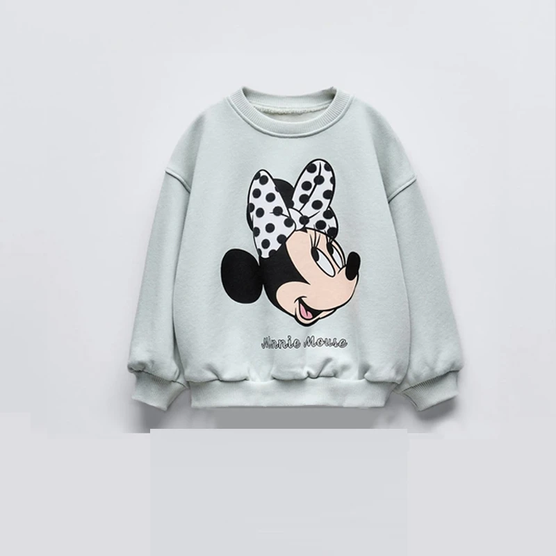 Cartoon Minnie Printed Baby Girls Sweatshirt Long Sleeve Hoodie Spring Fall Kids Clothing Loose Fashion Cartoon Casual Sweater 2