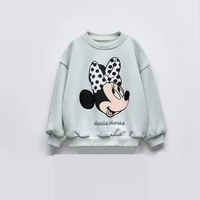 Cartoon Minnie Printed Baby Girls Sweatshirt Long Sleeve Hoodie Spring Fall Kids Clothing Loose Fashion Cartoon Casual Sweater 2