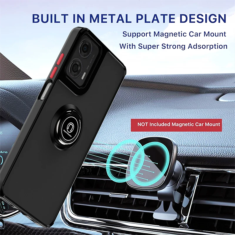 Shockproof PC Armor Case with Magnetic Ring Holder Stand - Durable Protective Cover