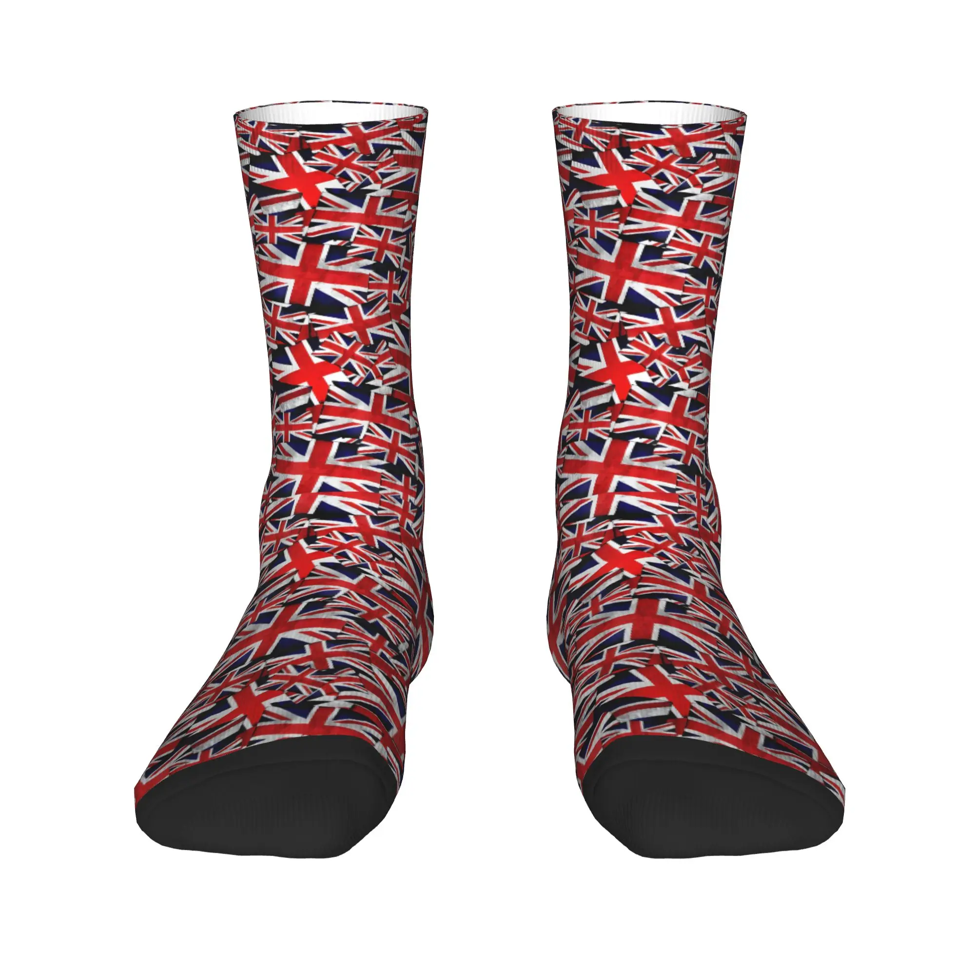 Benutzerdefinierte Neuheit Druck Union Jack Flagge der britischen Socken für Männer Frauen dehnbare Sommer Herbst Winter Schottland Crew Socken – Detail 1